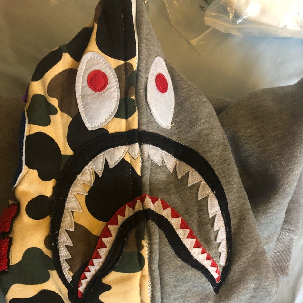 Bape Grey Multicolored Hoodie Men’s Medium